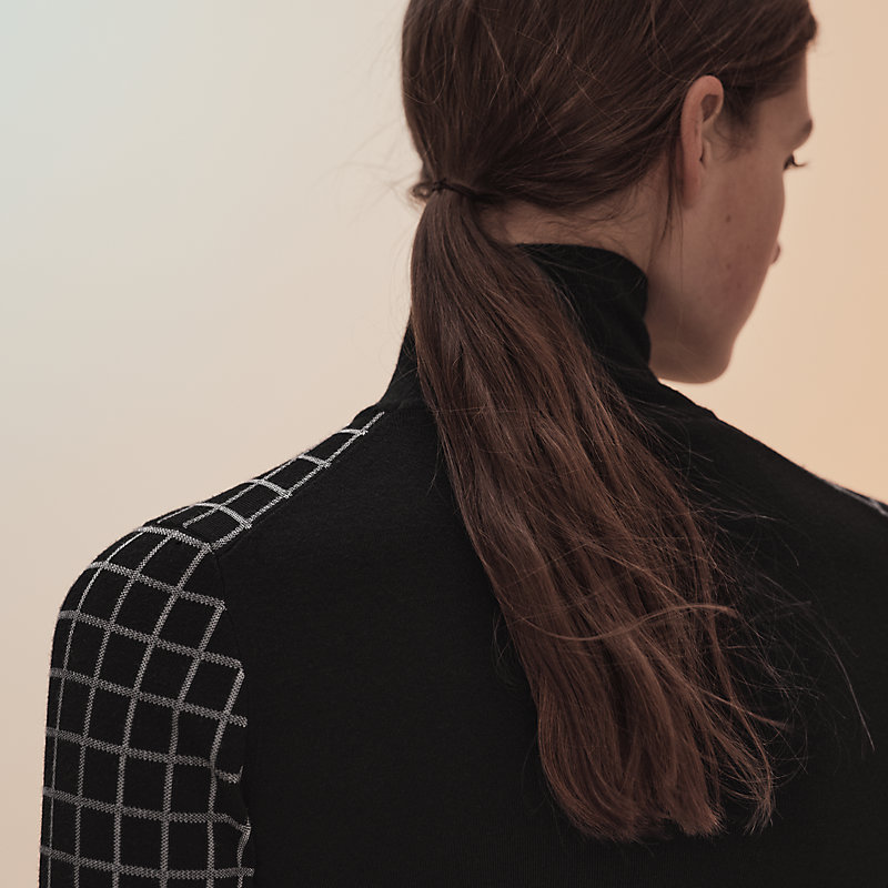 "Tatersale" high collar sweater