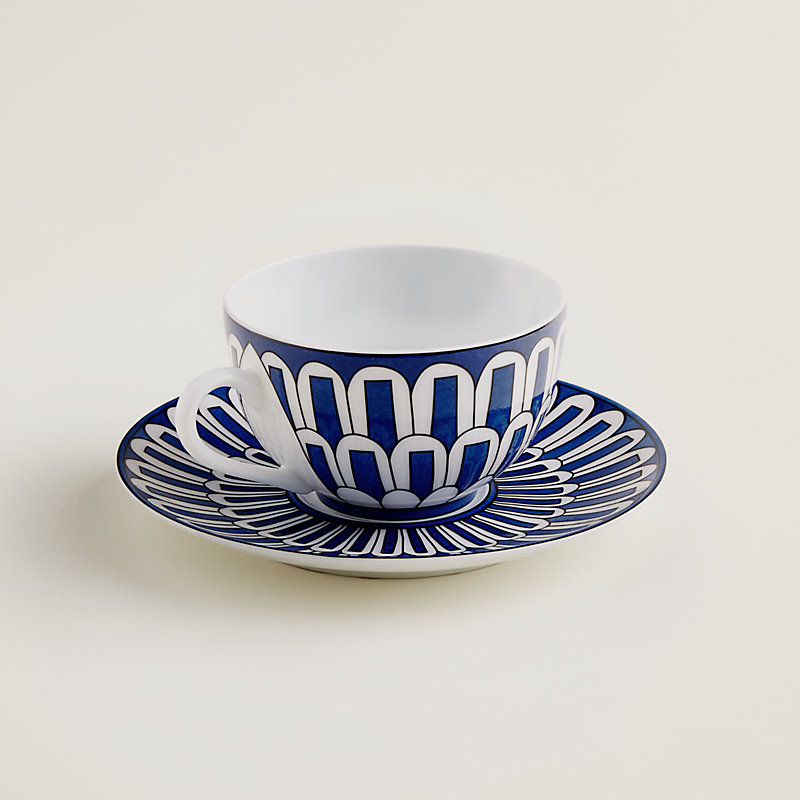 Taza de té y platillo Bleus d'Ailleurs