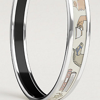 【HERMES】Tea for Two bangle Hermès Tea for Two Narrow Enamel Bangle - 18K Yellow Gold