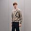 Teddy-Cardigan mit Reißverschluss und Lederdetail, Ansicht: Getragene Ansicht, worn, Ansicht 2 von 5