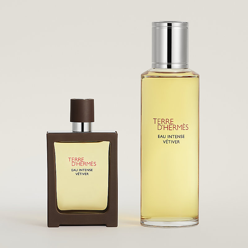 Forstyrre Lav aftensmad jeg lytter til musik Terre d'Hermes Eau Intense Vetiver Eau de parfum travel spray and refill |  Hermès USA