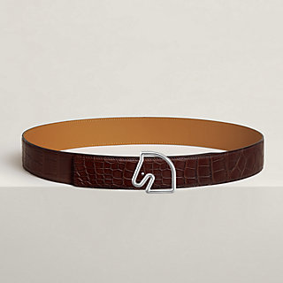 Tete de Cheval belt buckle & Leather strap 38 mm | Hermès USA