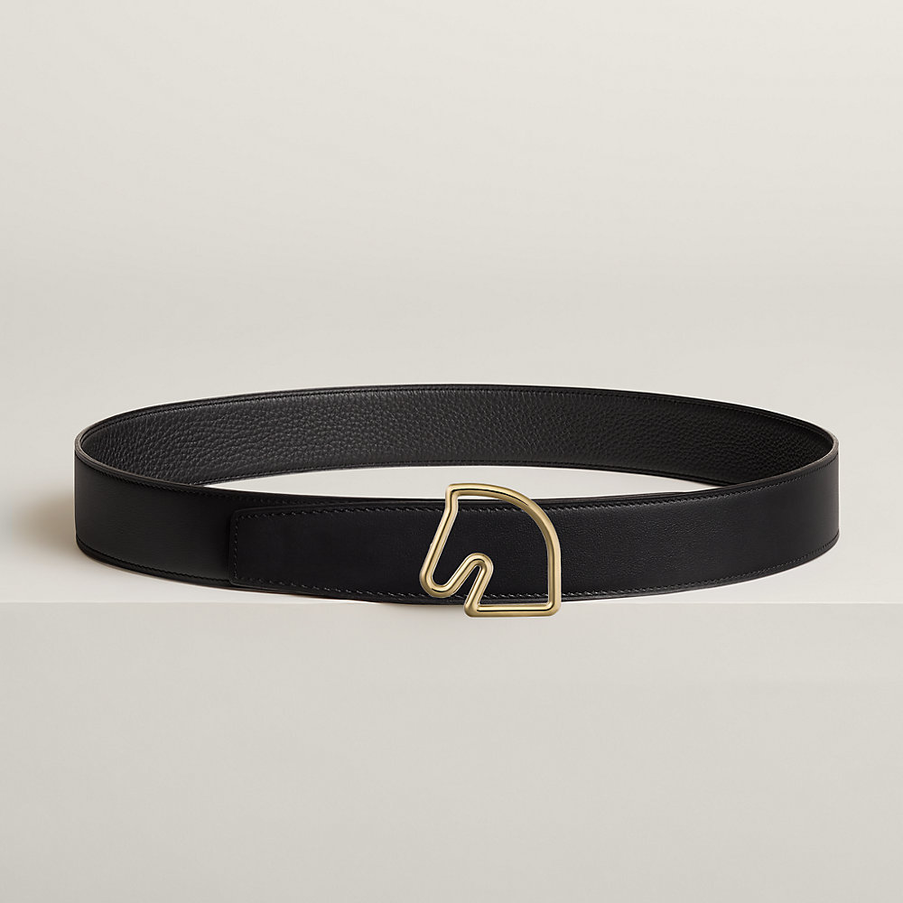 Tete de Cheval belt buckle & Reversible leather strap 38 mm