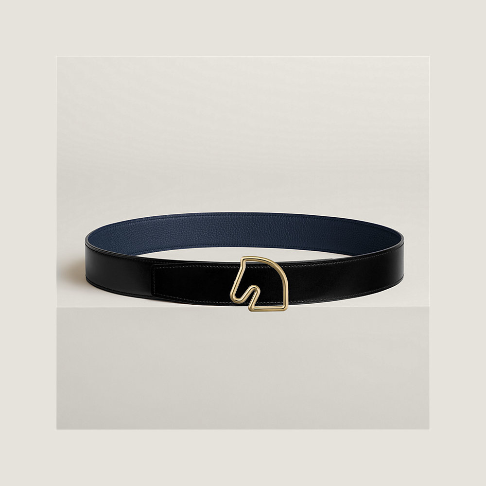 Tete de Cheval belt buckle & Reversible leather strap 38 mm | Hermès ...