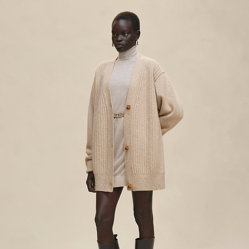 Thick long-sleeve cardigan | Hermès USA