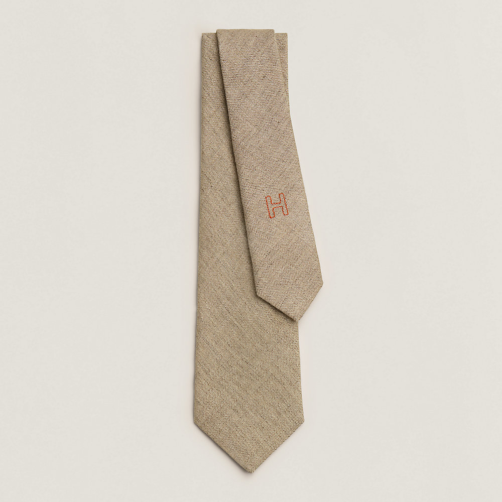 Tie 7 Lin Chevron tie | Hermès UK Tie 7 Lin Chevron tie