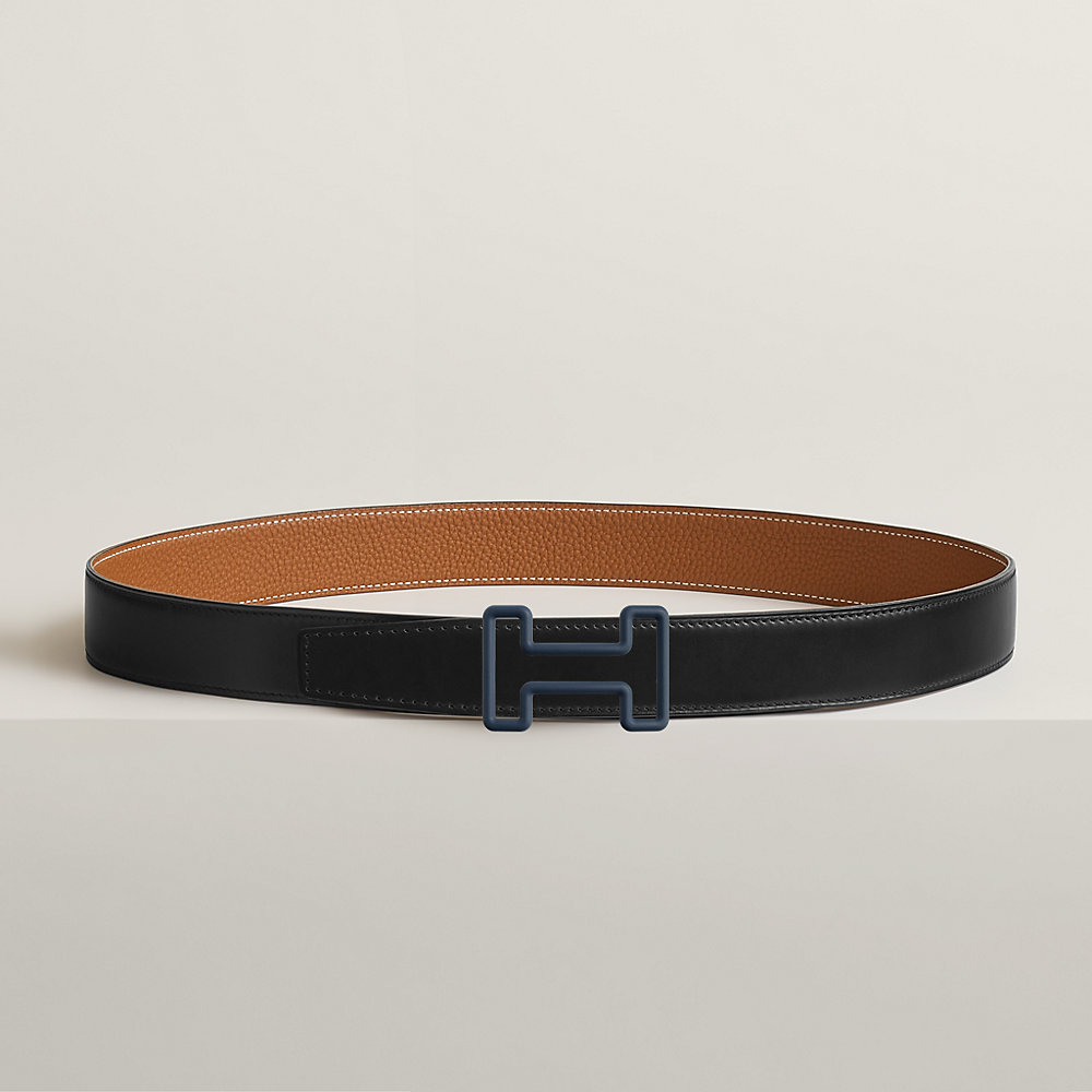 HERMES ベルト　ベージュ　ブラック　75 HERMES エルメス ベルト コンスタンスH #90 ブラックXゴールド