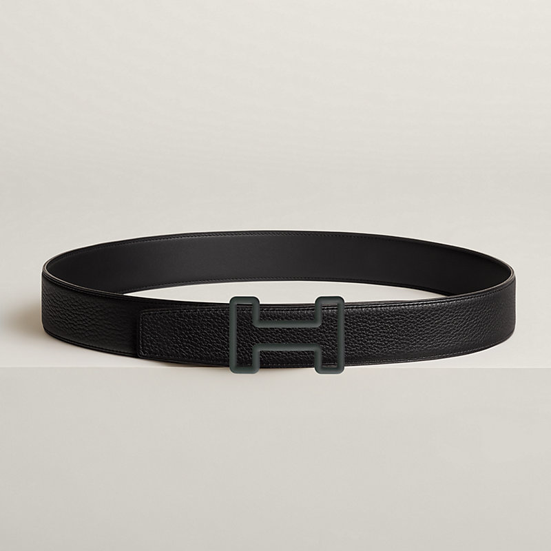 Hermes black leather belt shop