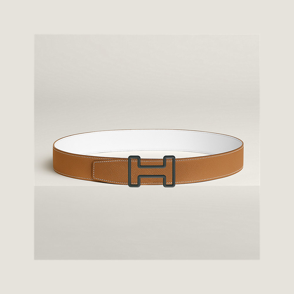 H TONIGHT BELT 38MM CHOCOLATE PRUSSIAN BLUE LEATHER