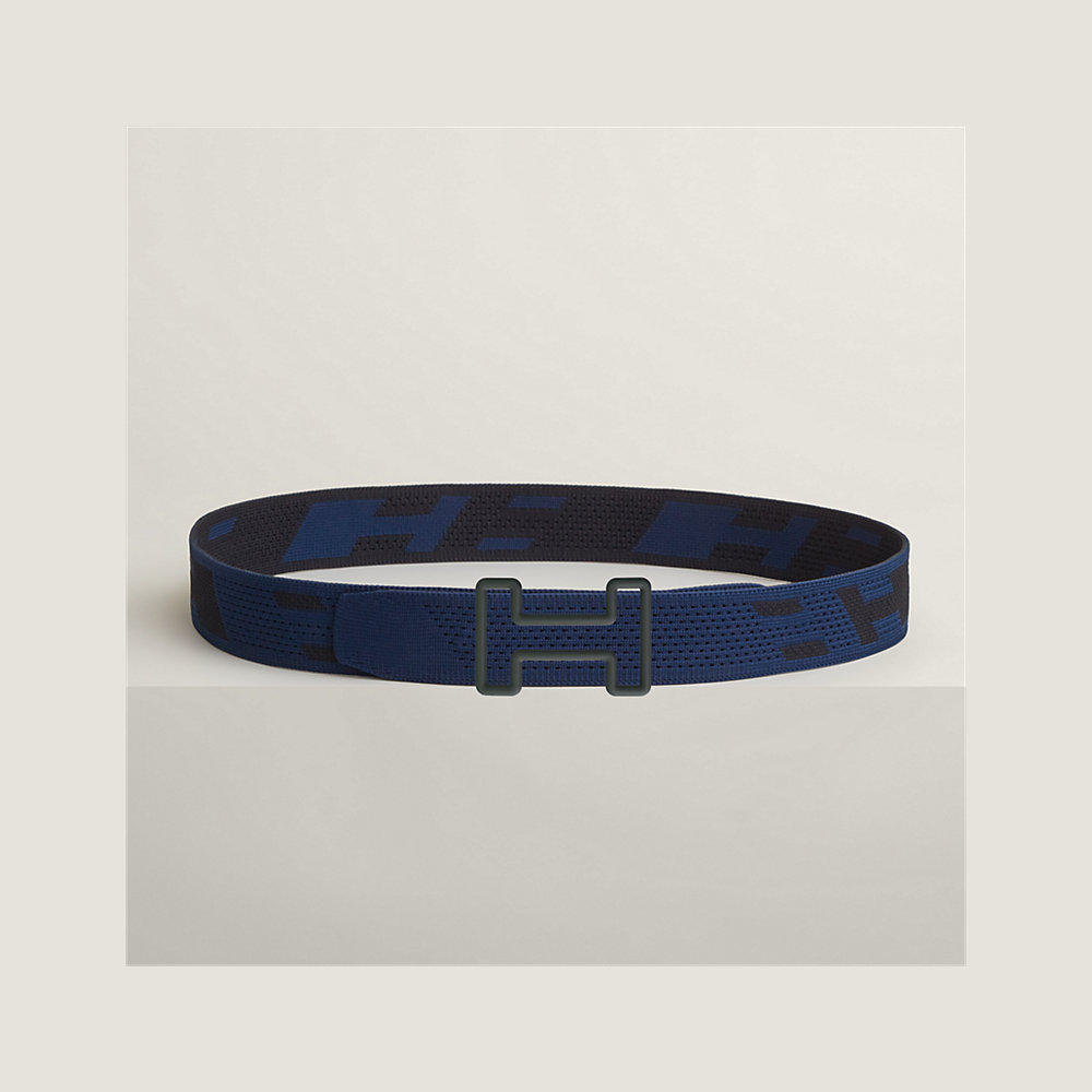 H TONIGHT BELT 38MM CHOCOLATE PRUSSIAN BLUE LEATHER main image 1