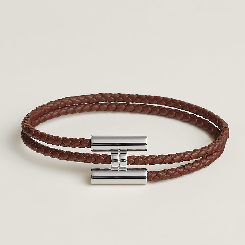 Tournis Tresse bracelet - Brown | Hermès Netherlands