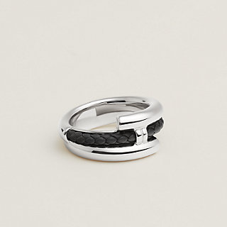 Tournis Tresse ring - Black | Hermès USA