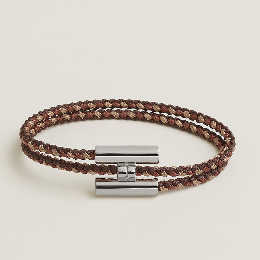 Tournis Tresse Trio Silk bracelet - Brown | Hermès USA Tournis Tresse Trio Silk bracelet - Brown | Hermès USA
