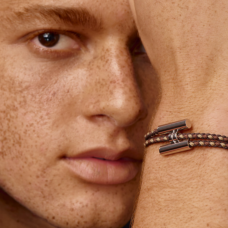 Tournis Tresse Trio Silk bracelet - Brown | Hermès USA