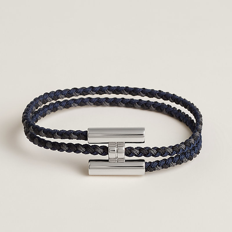 Tournis Tresse Trio Silk bracelet - Blue | Hermès USA