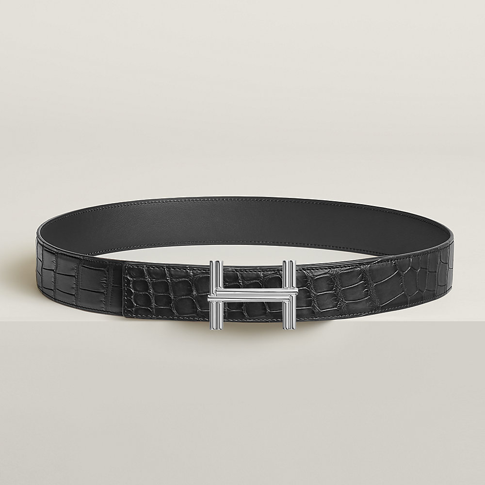 Traverse belt buckle & Leather strap 38 mm | Hermès USA