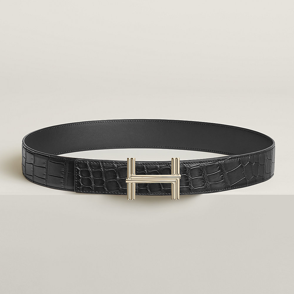 Traverse belt buckle & Leather strap 38 mm | Hermès USA