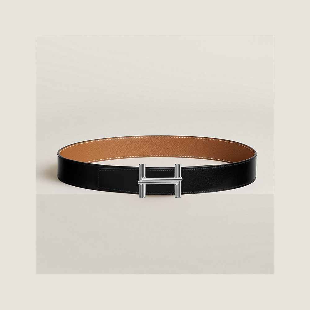 Traverse belt buckle & Reversible leather strap 38 mm | Hermès UK