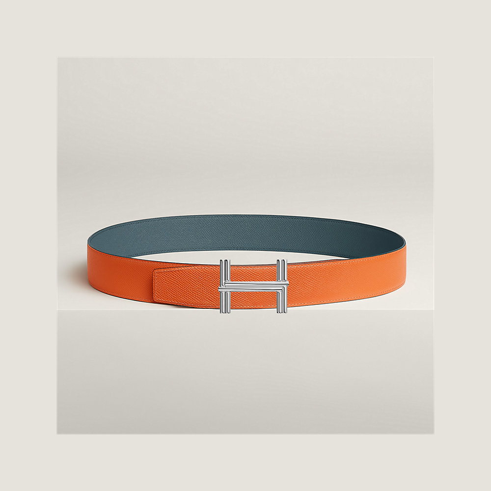 Traverse belt buckle & Reversible leather strap 38 mm | Hermès Singapore