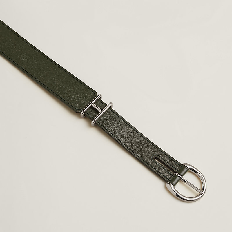 Trench 34 reversible belt - Green | Hermès USA