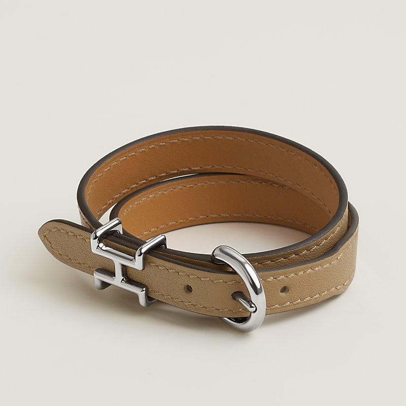 HERMES エルメス ブレスレット トレンチ Trench レザー メタル HERMES - エルメス トレンチ レザー ブレスレット メタル レザー