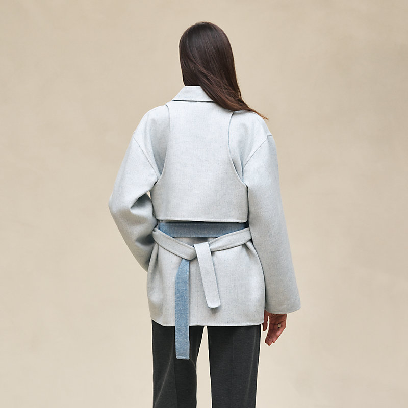 Trench modular cashmere coat
