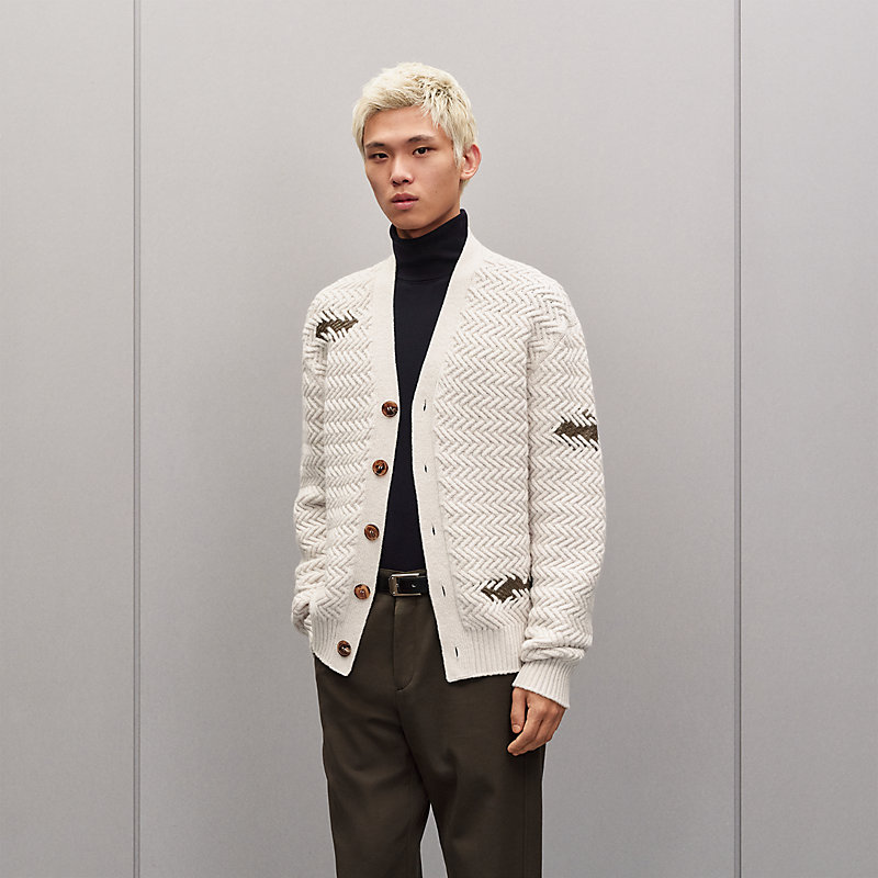 "Tressage cuir" buttoned cardigan, View: , view 3 of 6