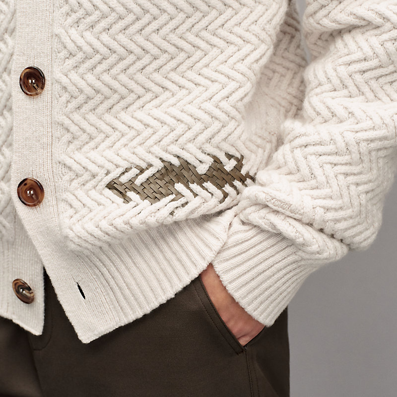 "Tressage cuir" buttoned cardigan, View: , view 6 of 6