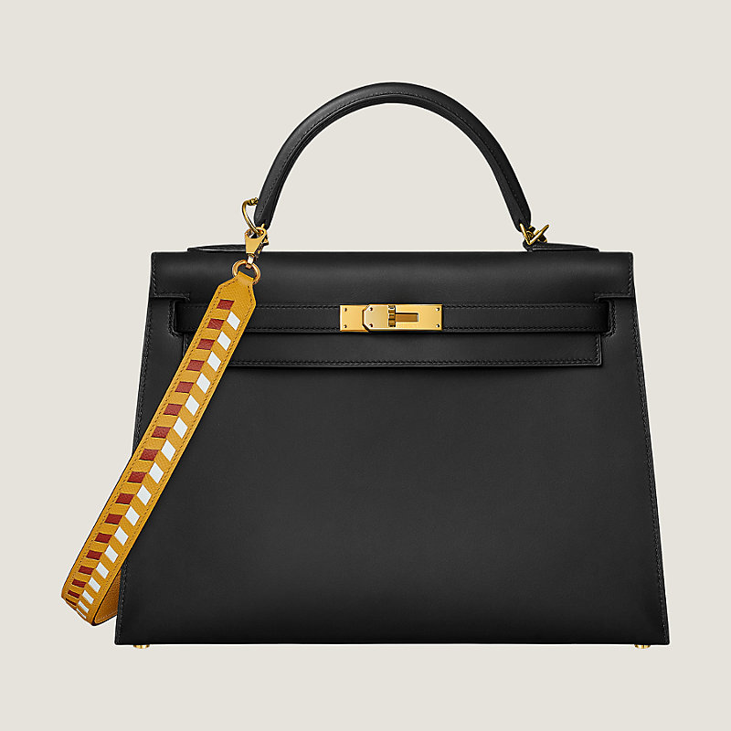 Tressage cuir chevron 25 mm bag strap