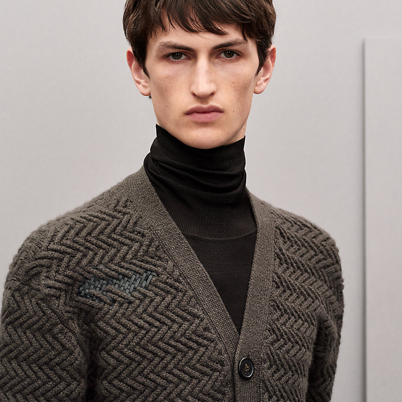 "Tressage cuir"針織外套