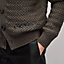 "Tressage cuir"針織外套, 檢視: 佩戴, worn, 檢視共5張圖片的第5張