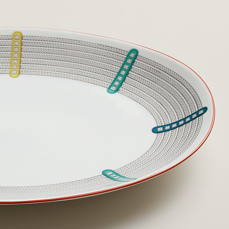 Tressages Equestres oval platter, large model | Hermès USA