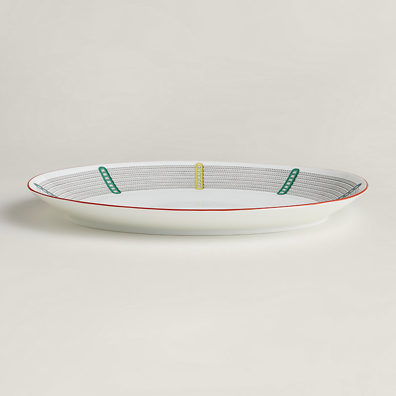 Tressages Equestres oval platter, large model
