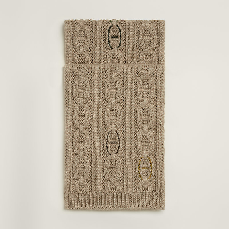 Tri-Maillon Details Cuir muffler | Hermès USA
