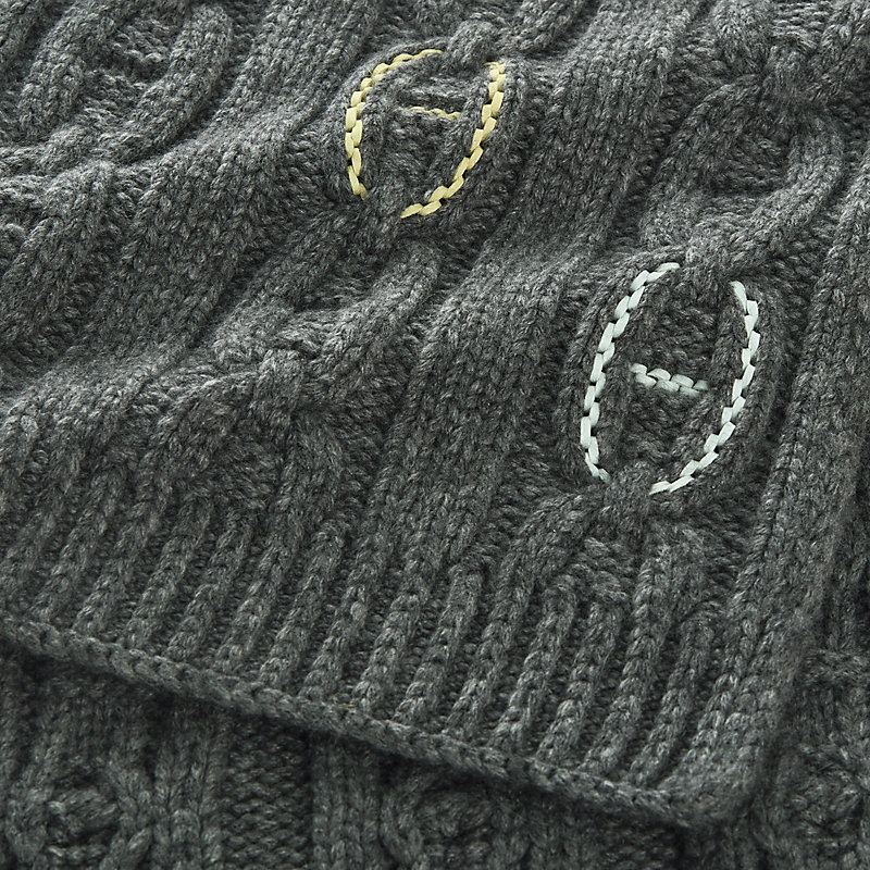 Tri-Maillon Details Cuir scarf