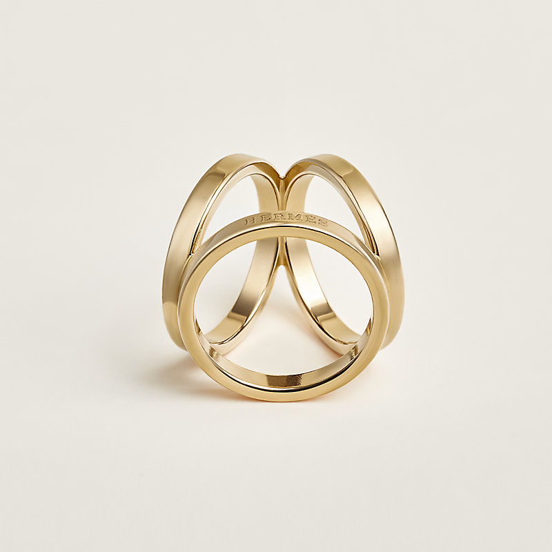 Hermès Scarf Ring Trio Gold Plated