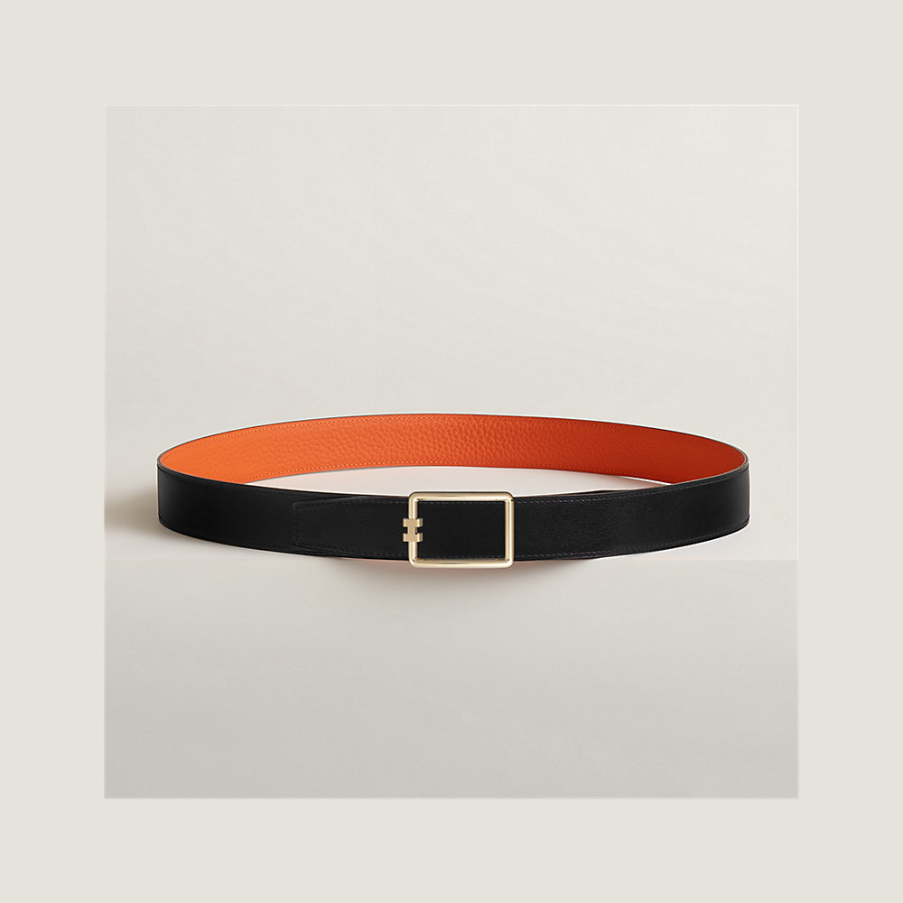Tube H belt buckle & Reversible leather strap 32 mm | Hermès UK