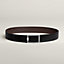 Tube H belt buckle & Reversible leather strap 38 mm, view 1 of 3