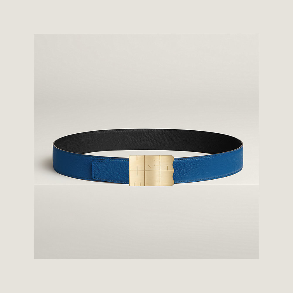 Typo belt buckle & Reversible leather strap 38 mm | Hermès Thailand