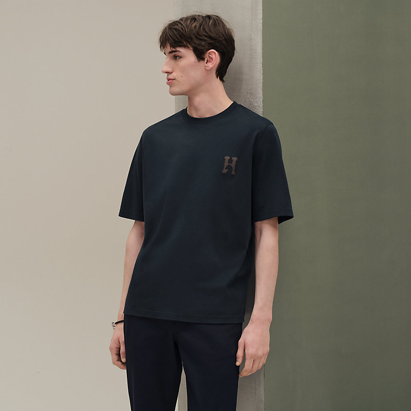 Tシャツ 《アッシュヴァル》 ミニレザーパッチ | Hermès