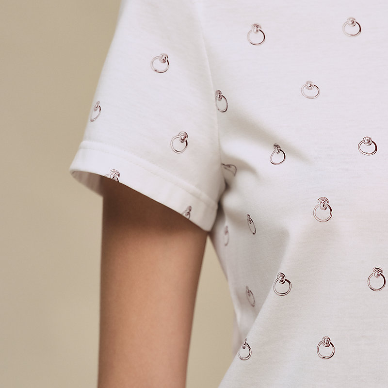 HERMÈS ホワイト Tシャツ ドローストリング付き ドローストリング