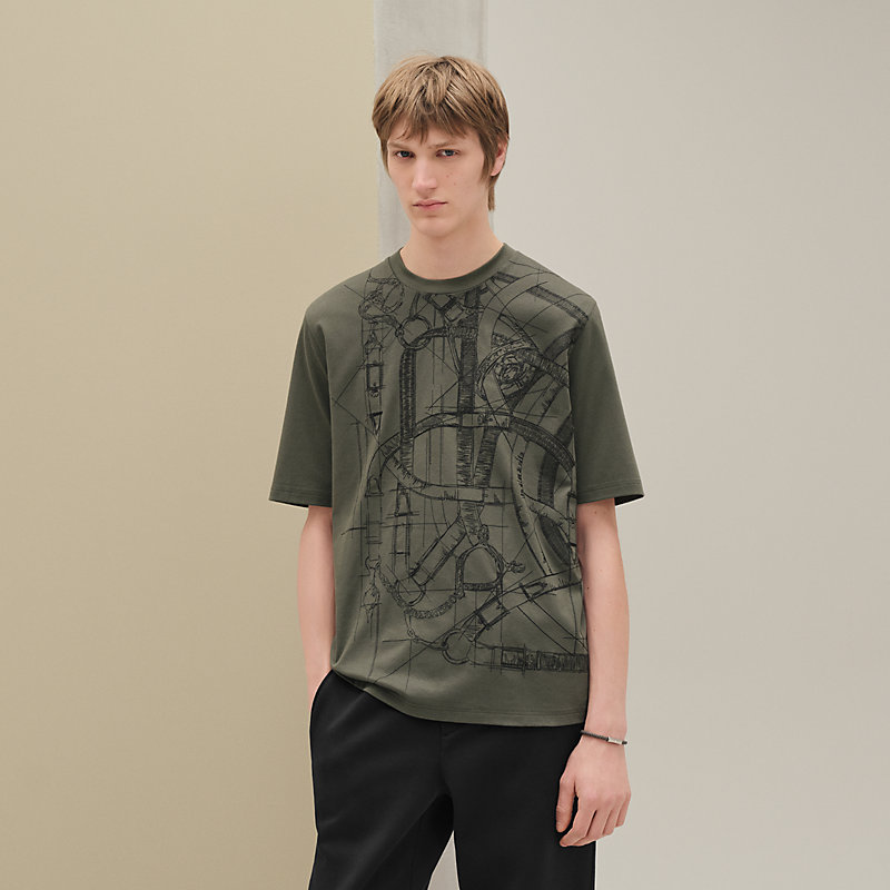 Tシャツ 《カヴァルカドゥール・グリフォネ》　Mサイズ　ブロンズ　コットン Tシャツ 《カヴァルカドゥール・グリフォネ》 - グリーン - XXL