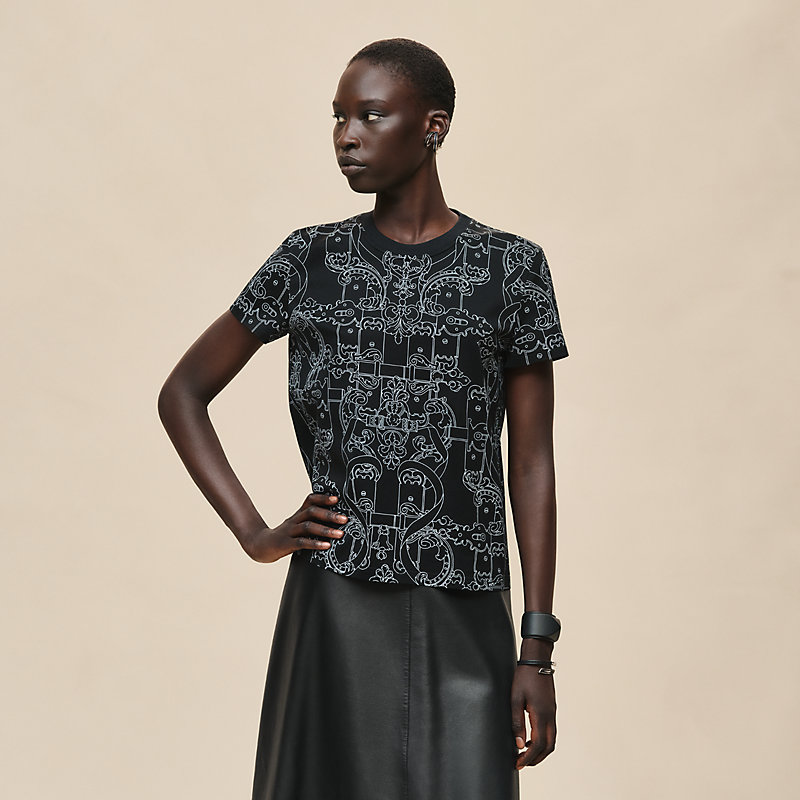 HERMES エルメス　フェニックスプリント 半袖Tシャツグレー サイズ36 HERMES エルメス フェニックスプリント 半袖Tシャツグレー サイズ36