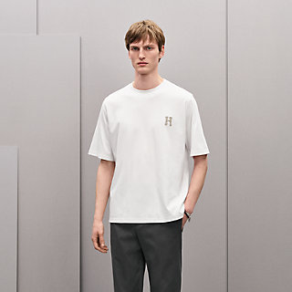 HERMES 24SS ミニレザーパッチ 羊革 半袖Tシャツ 白 Tシャツ ミニレザーパッチ 《アッシュヴァル》 | Hermès - エルメス