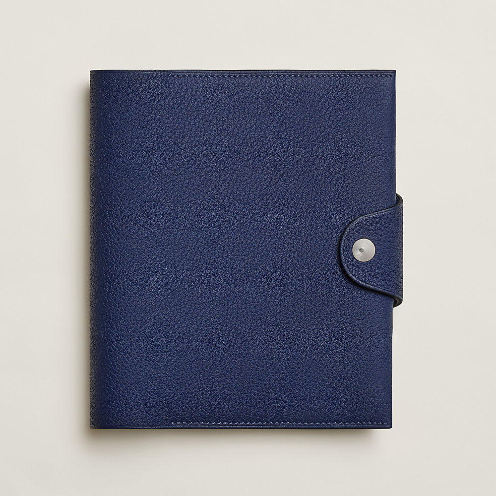 HERMES Ulysse PM Leather Notebook Blue