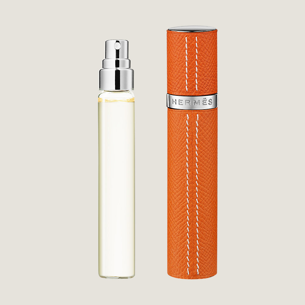 Hermes of Paris Saddle Green Leather-Lined Thermos Bottle