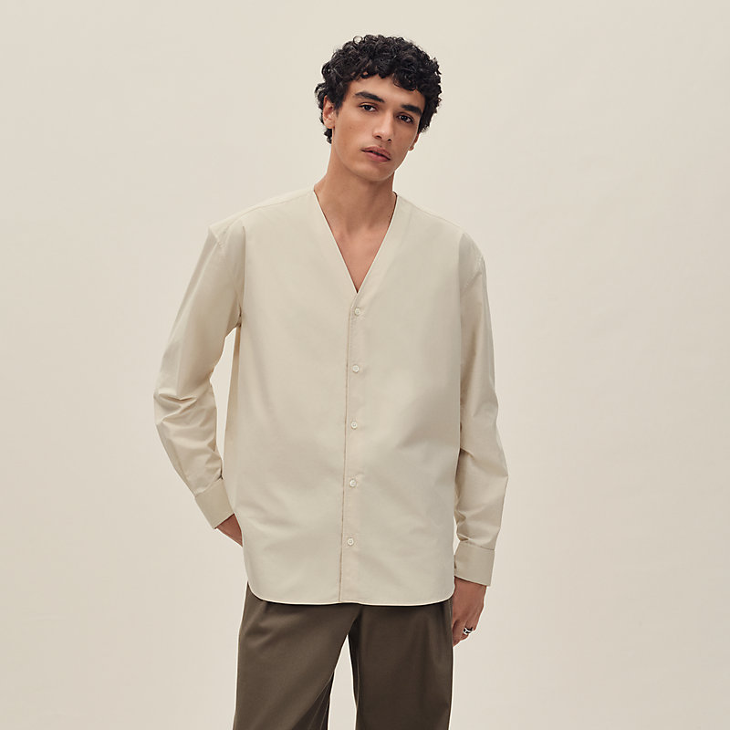V-neck boxy fit shirt | Hermès Canada