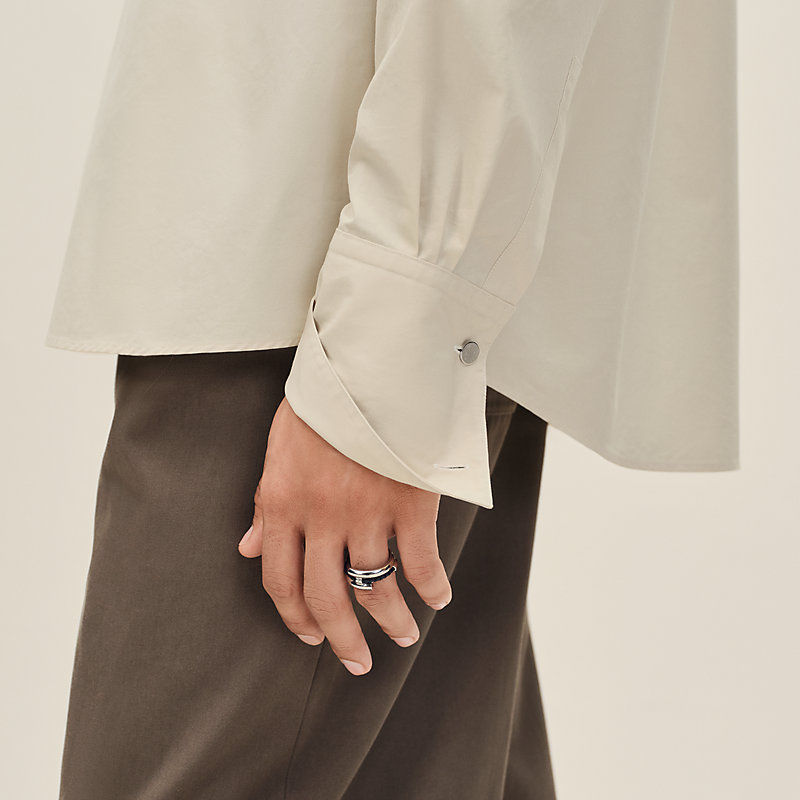 HERMES Voyage au Long COURS長袖シャツ V-neck boxy fit shirt | Hermès Canada