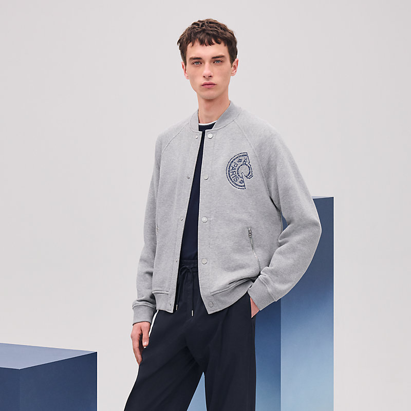 Varsity jacket with Clou de Selle detail | Hermès USA Varsity jacket with Clou de Selle detail | Hermès USA
