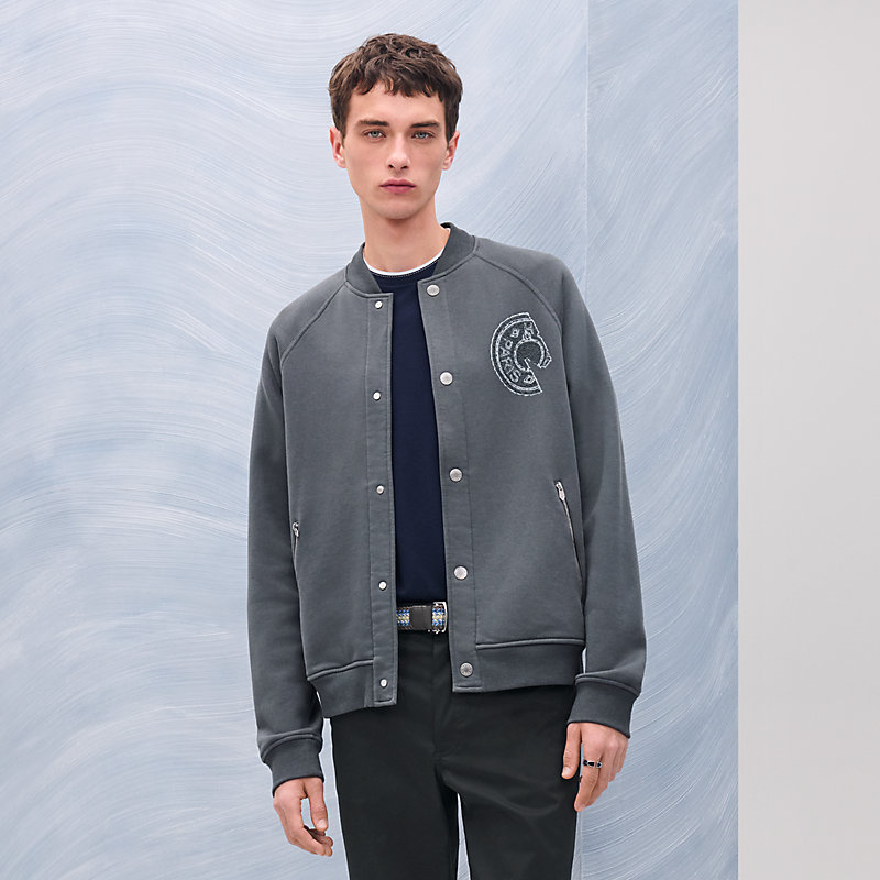 Varsity jacket with Clou de Selle detail | Hermès USA Varsity jacket with Clou de Selle detail | Hermès USA